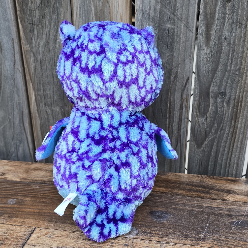 Ty Beanie Boo Oscar Owl Purple and Blue Plush 9 " Toy - Picture 2 of 5